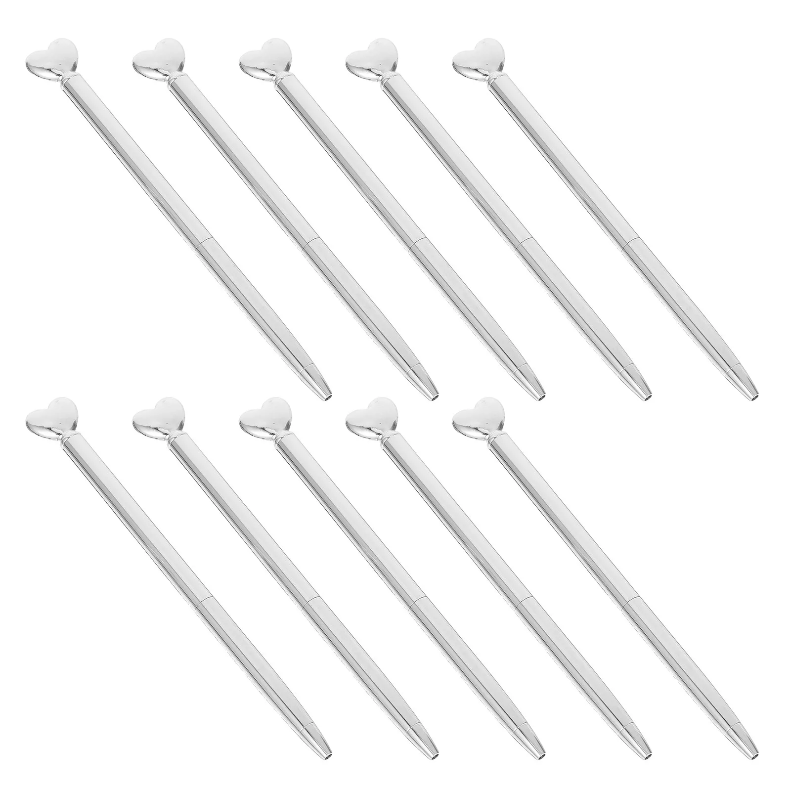 

10 шт. металлических шариковых ручек в форме сердца, гладкие выдвижные ручки для письма, декоративные сувениры для вечеринок, свадеб, Дня святого Валентина, офиса, школы