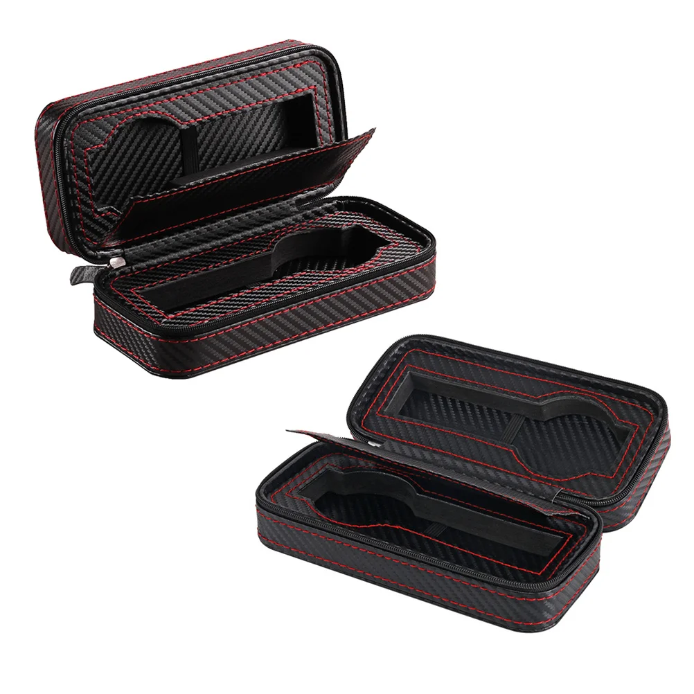 

Portable Zippered Watch Travel Case Holder 2 Compartments Watches Interior Storage Organizer Watch Collection Travel Bag (Black
