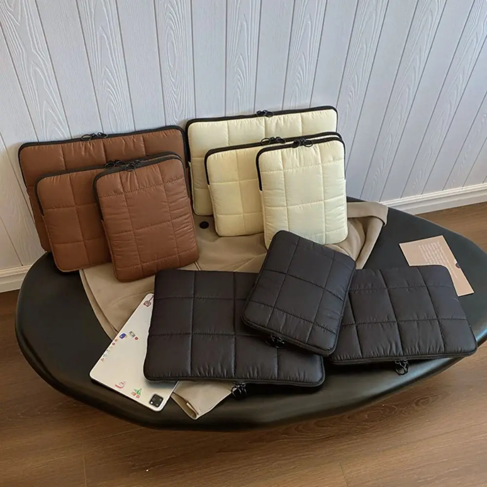 9-16 Inch Pillow Laptop Sleeve Quilted Puffer Water Resistant Carrying Case Large Capacity Shockproof Notebook Storage Bag