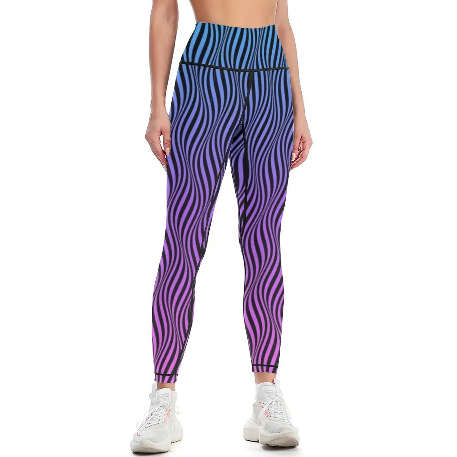 

Making Waves in Black Blue and Violet Leggings sport pants sporty woman gym Legging sexy woman legging push up Womens Leggings