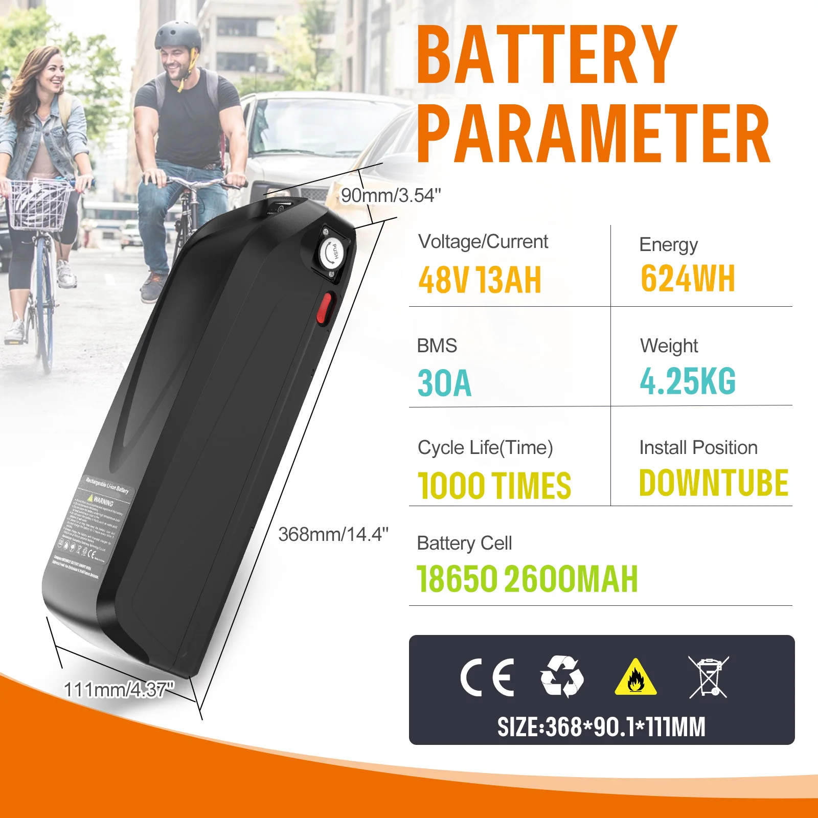 BAFANG 1000W Mid Drive Ebike Conversion Kit, BBS-HD/BBS03 CAN Upgraded 48V M615 Motor Kit mit 46T Kettenblatt 20Ah 960Wh Batterie