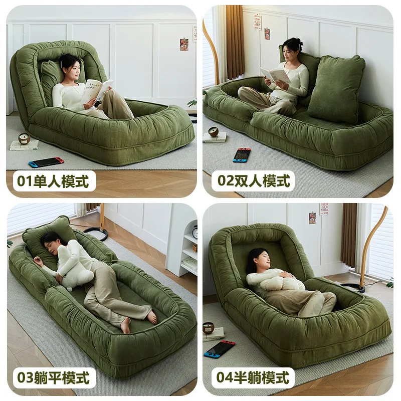 Human Kennel Lazy Sofa Can Lie and Sleep Folding Bedroom Sofa Bed Dual Double Recliner Giant Tatami Living Room Furniture