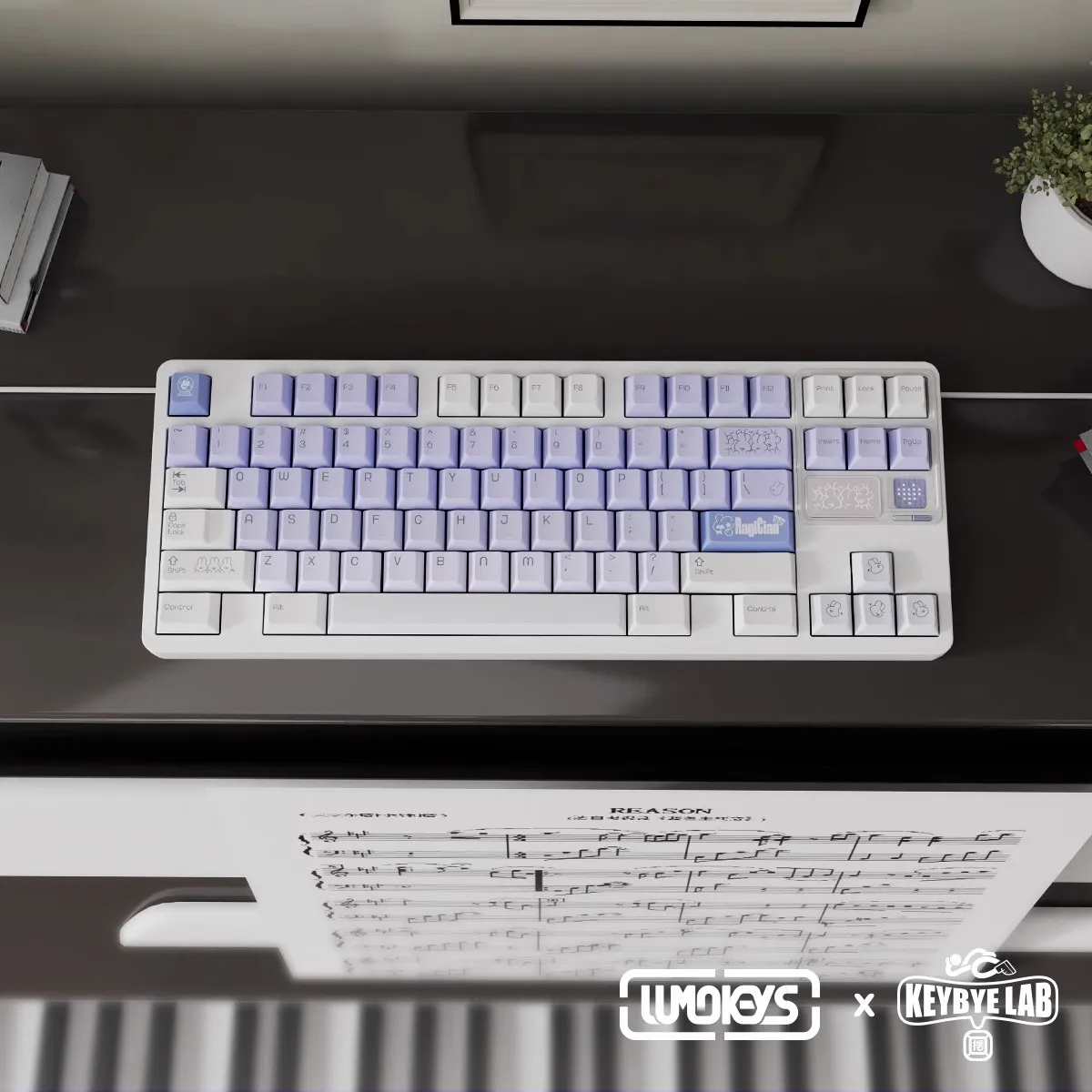 LUMOKEYS ماجيك أرنب ماستر موضوع كيكابس PBT صبغ الكمبيوتر الكرز الشخصي كيكاب قبعات المفاتيح المخصصة للهدايا لوحة المفاتيح الميكانيكية