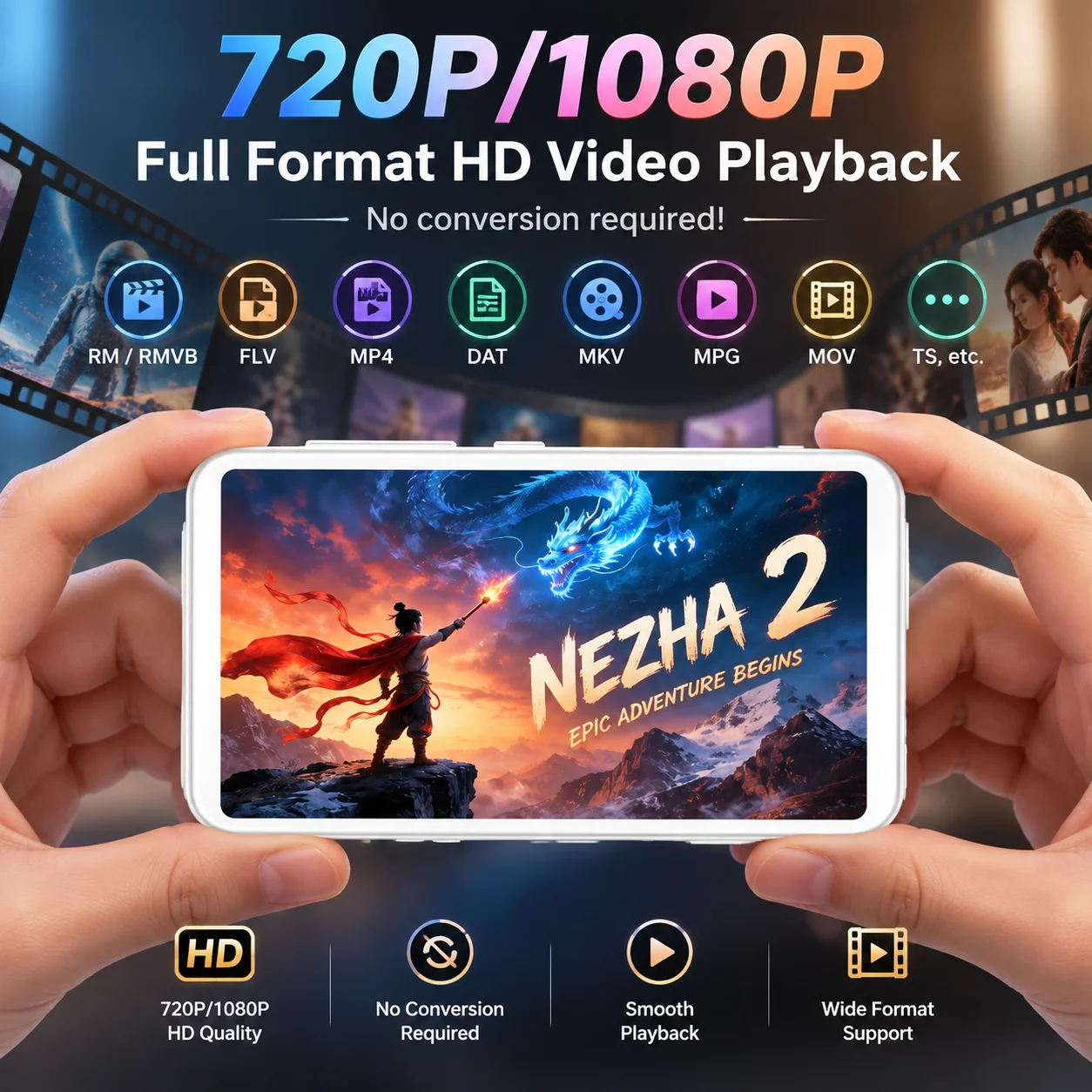 Famue MP3-Player Android 13 mit Bluetooth und WLAN, MP3-MP4-Player mit Spotify, Audible, Pandora, Standalone-/Netzwerkversion – Detail 4
