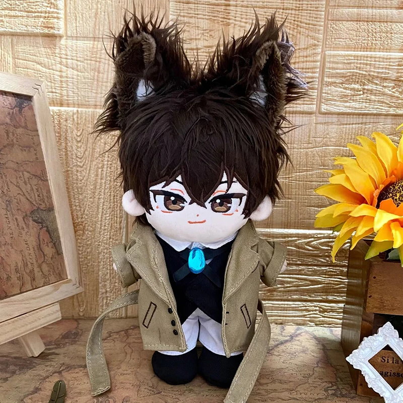 Ausgestopfte Anime Bungou streunende Hunde Baumwoll puppe Dress-up Nakahara Chuya Dazai Osamu Plüsch puppe 20cm original Sammler Spielzeug Geschenk