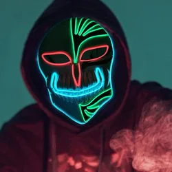 LED Kurosaki Ichigo Death mask Masquerade Halloween Cosplay Anime LED Scary Disguise Mask Gift Luminescent Men Bleach Mask