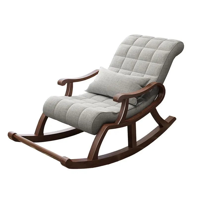 

Chinese rocking chair household solid wood lazy leisure adult nap recliner balcony elderly living room