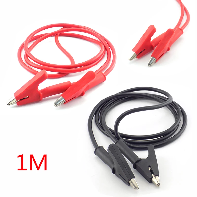 Podwójna głowica zworka przewodowa zaciski krokodylkowe kabel krokodylkowy klips silikonowy prowadzi aligator DIY dwustronny Test elektryczny