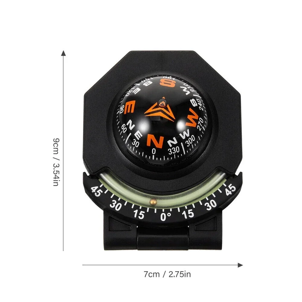 2-in-1 car compass with inclinometer guide ball foldable high precision navigation Car decoration Car interior accessories