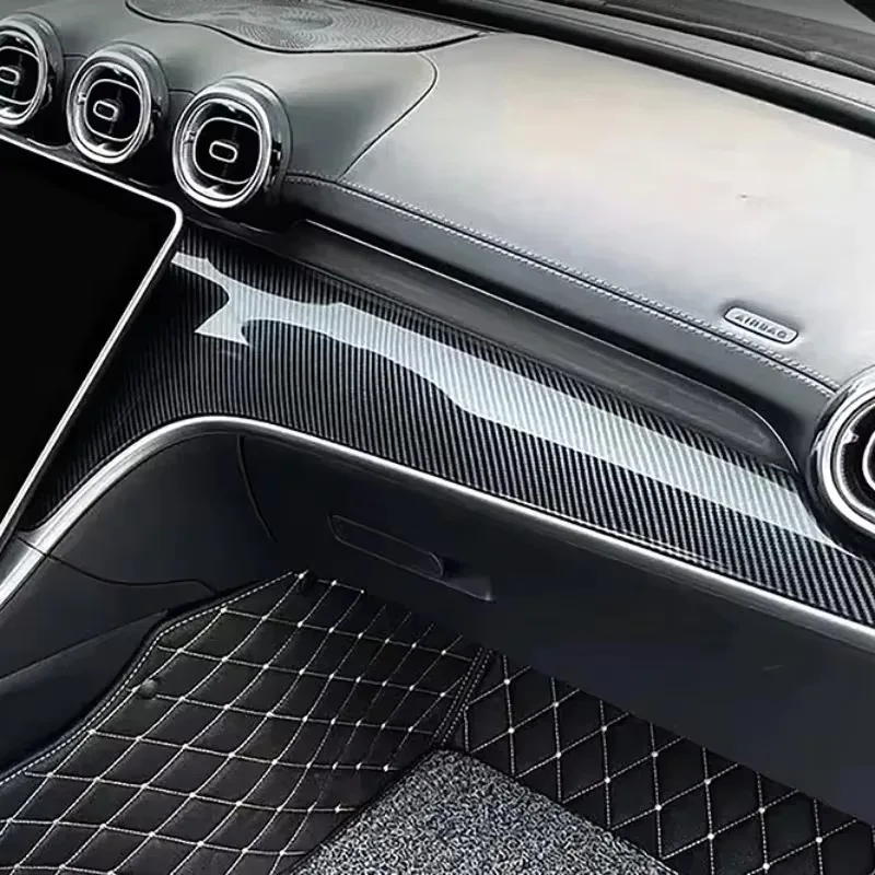 For Mercedes Benz C Class W206 2022-2026 ABS Carbon Fiber Car Center Console Dashboard Panel Cover Trim Interior Car Accessories