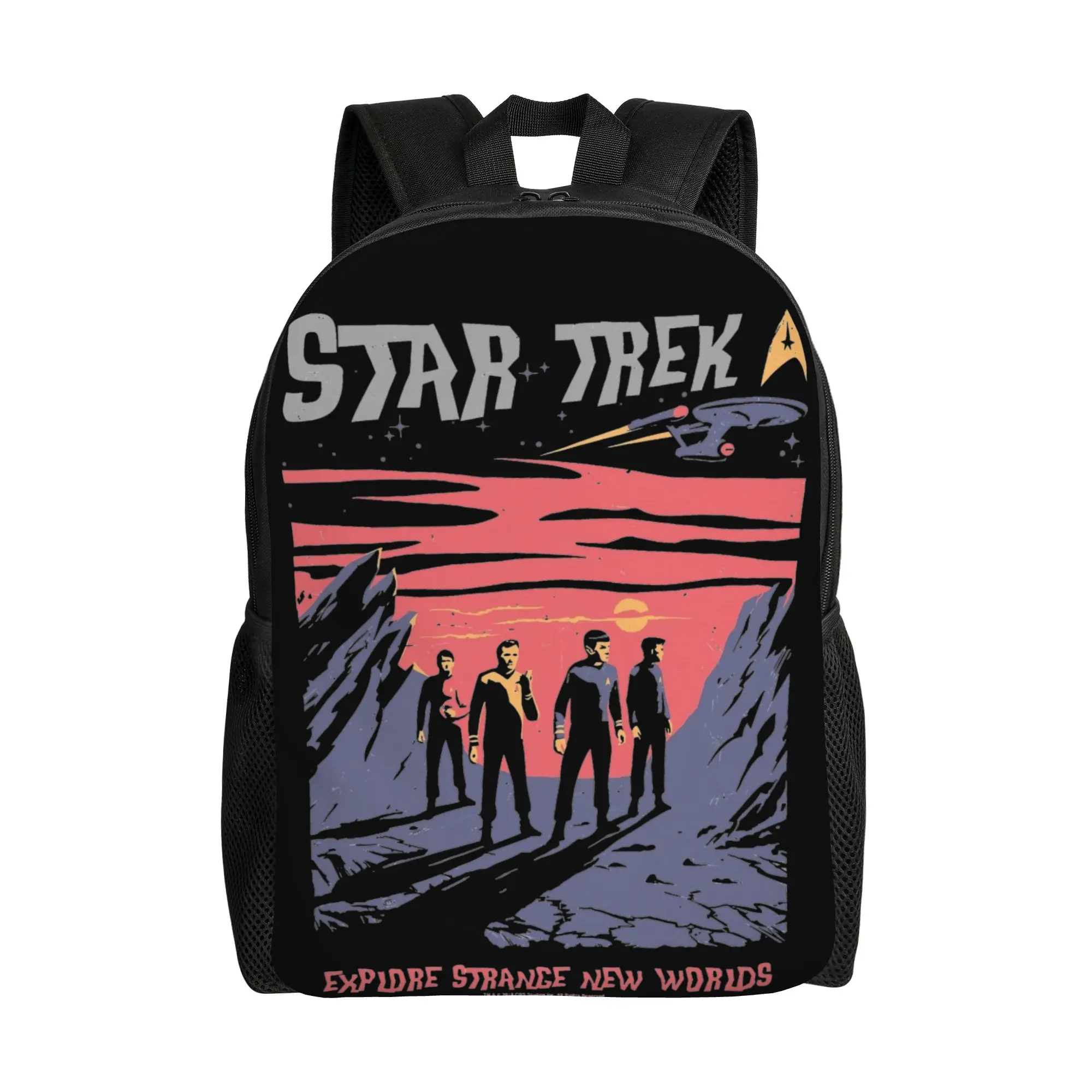 

Рюкзак Retro Stars Treks Casual для активного отдыха, походов, путешествий, для мужчин и женщин, для ноутбука, из холщовой ткани