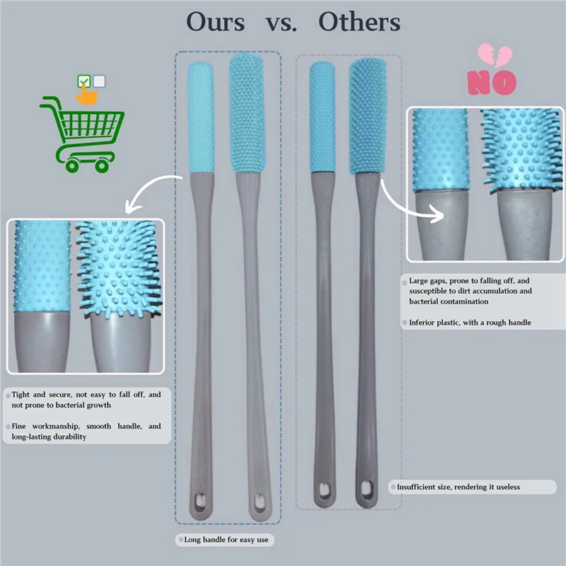 

A88E-Щетка для чистки пальцев, щетка для чистки ног для душа, щетка для чистки душа с длинной ручкой, подходит для мужчин и женщин