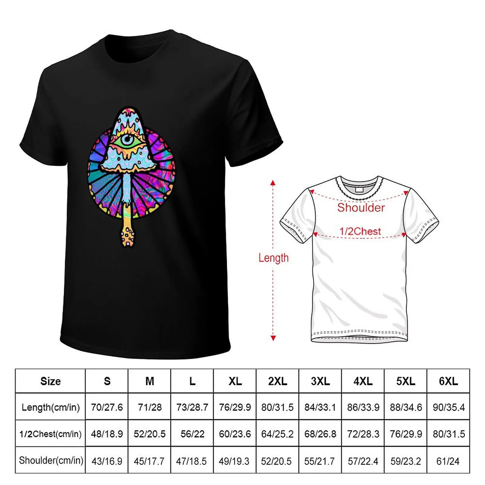 Third Eye Shroom Wild Eyes T-Shirt Relaxed Casual Short Sleeve Tee