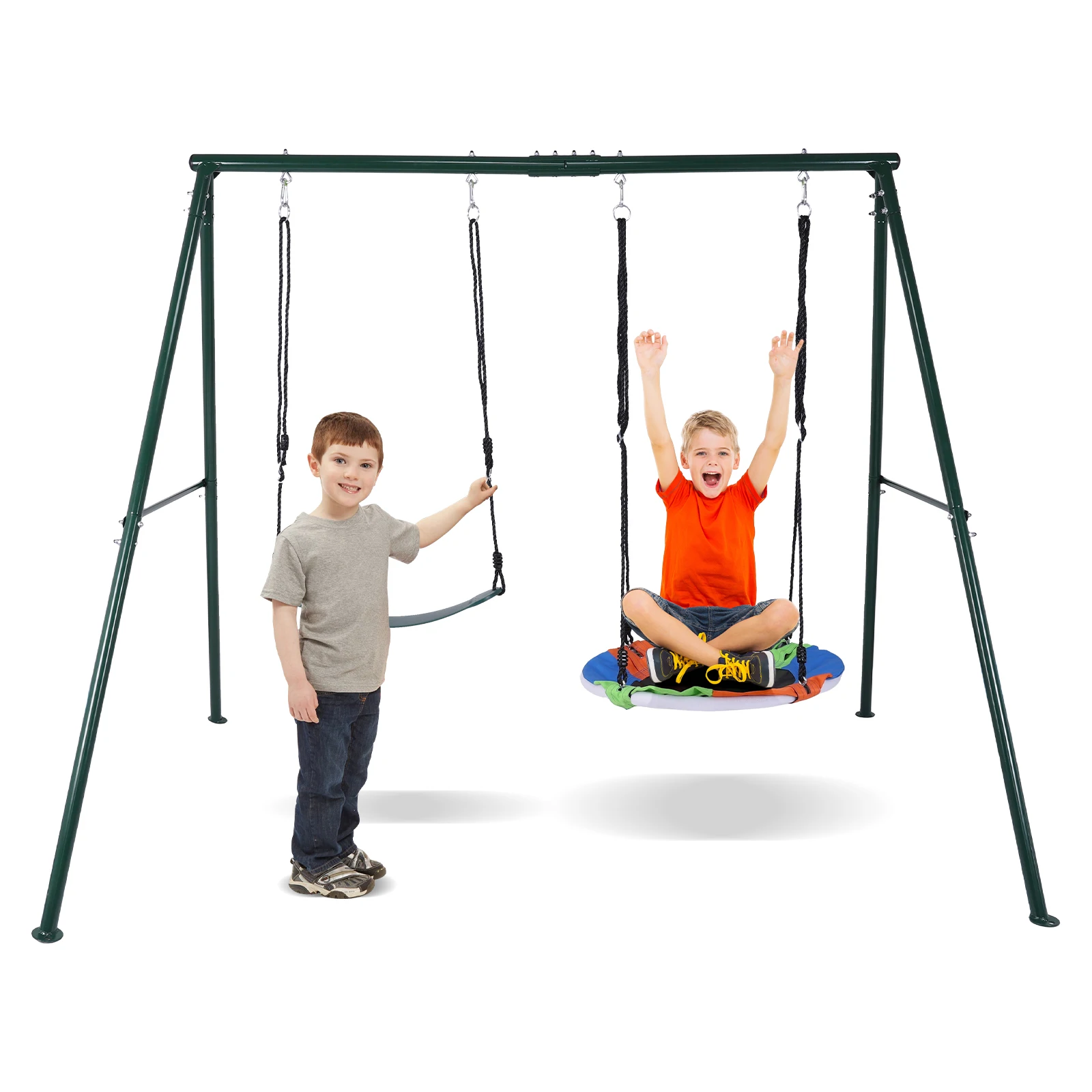 Outdoor Swing Stand Rust Proof Metal Hammock Stand Wear Resist Heavy Duty Playground Frame for Universal Swing Soft Board Swing