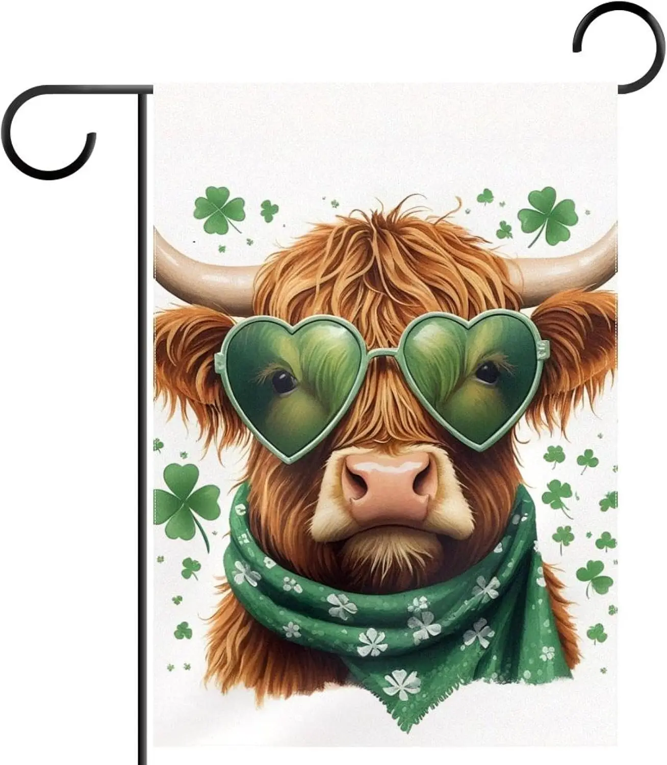 St. Patrick's Day Cow Garden Flag 28x40inch Double Sided Outside, Welcome Seasonal Farmhouse Yard Outdoor Decorative Fla ZZM