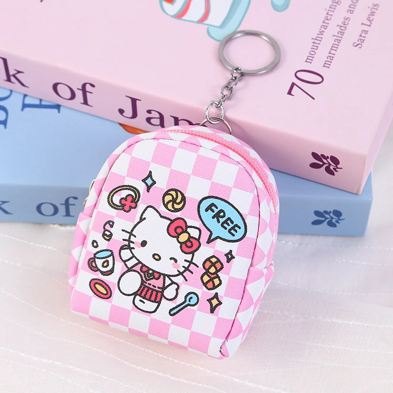 Llavero Kawaii Sanrio Hello Kitty, monedero, Cinnamoroll, Kuromi My Melody, bolsa para auriculares, funda portátil para llaves, colgante para lápiz labial