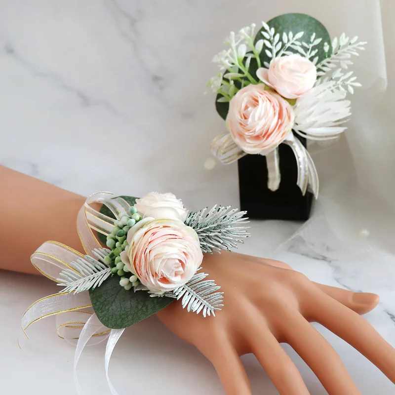 Korean Wedding Bust Bride Bride Bride Flap Bridesman Bridesmaid sisters Girlfriend Wrist Flower Imitation Flower