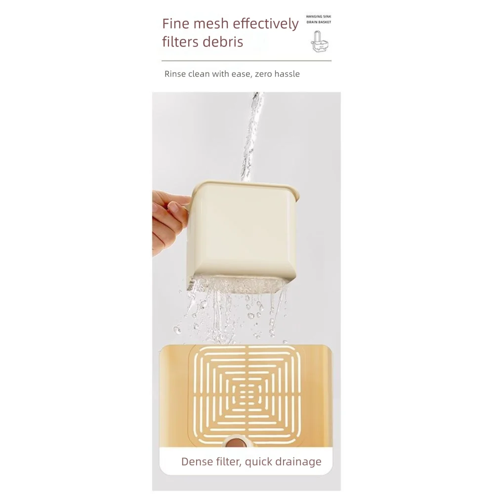 Durable Push-type Sink Drain Basket Separate Anti-leakage Kitchen Sink Filter Basket Versatile Hanging Bag Grid Racks