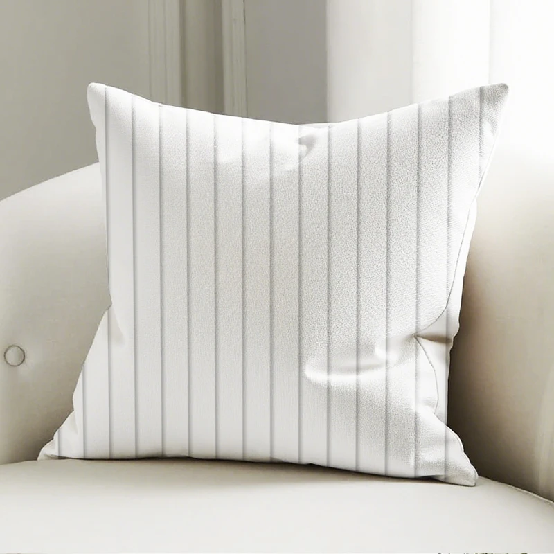 

Beige White Striped Pillow Cover, Simple Vertical Stripe Cushion Case, Sofa Bed Home Decoration Accent Pillow
