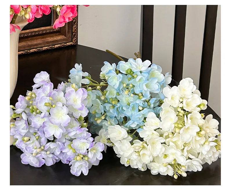 4PC/Bündel Künstliche Jasmin Blumen Bouquet Hochzeit Blume Esstisch Gefälschte Blumen für Home Hotel Frühling Hochzeit Vase Dekor – Detail 10
