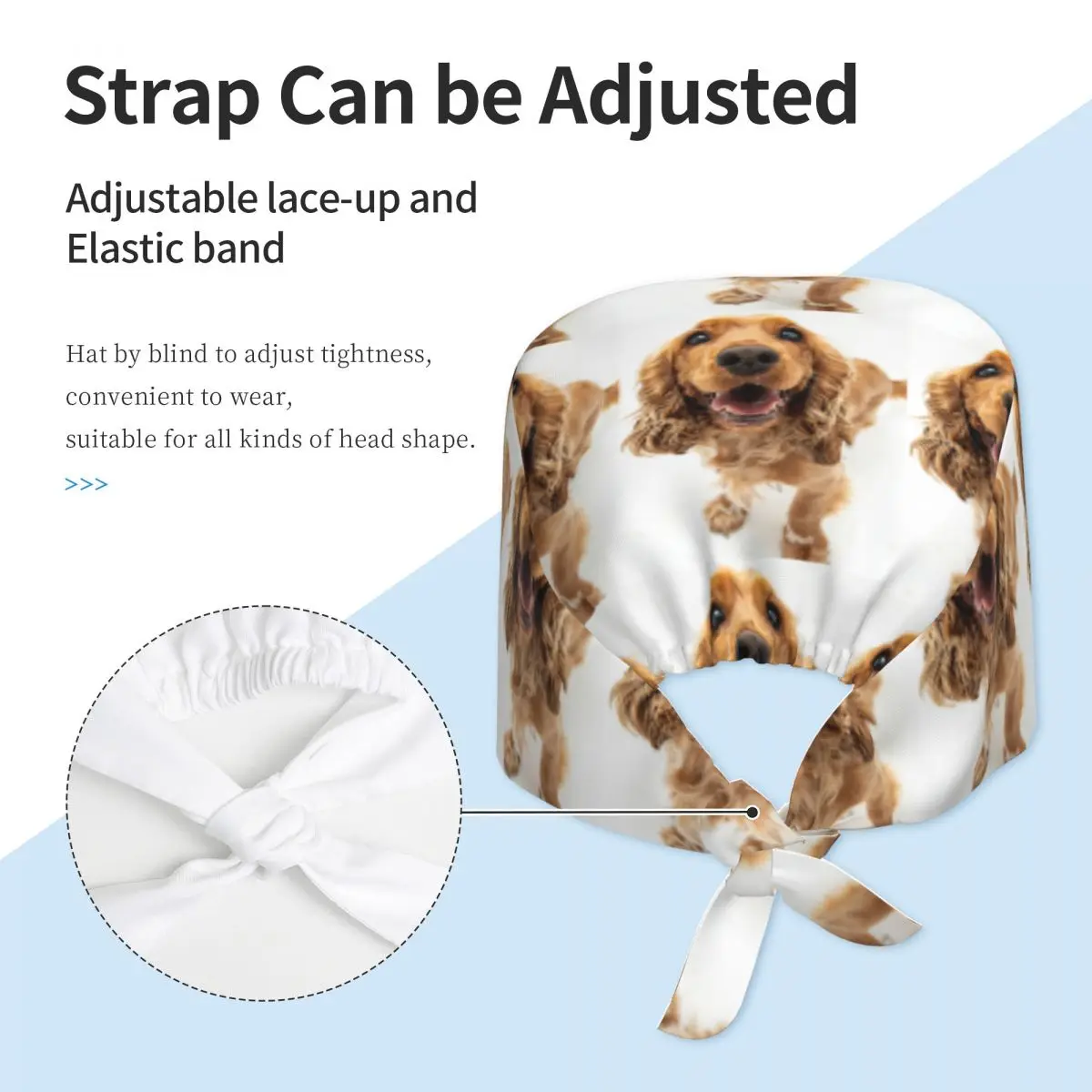 Tail Wagging Wisdom_ Nurturing Your Cocker Spaniel Spirit Scrub Hat Doctor Working Surgical Cap Adjustable Nursing Caps Dentist