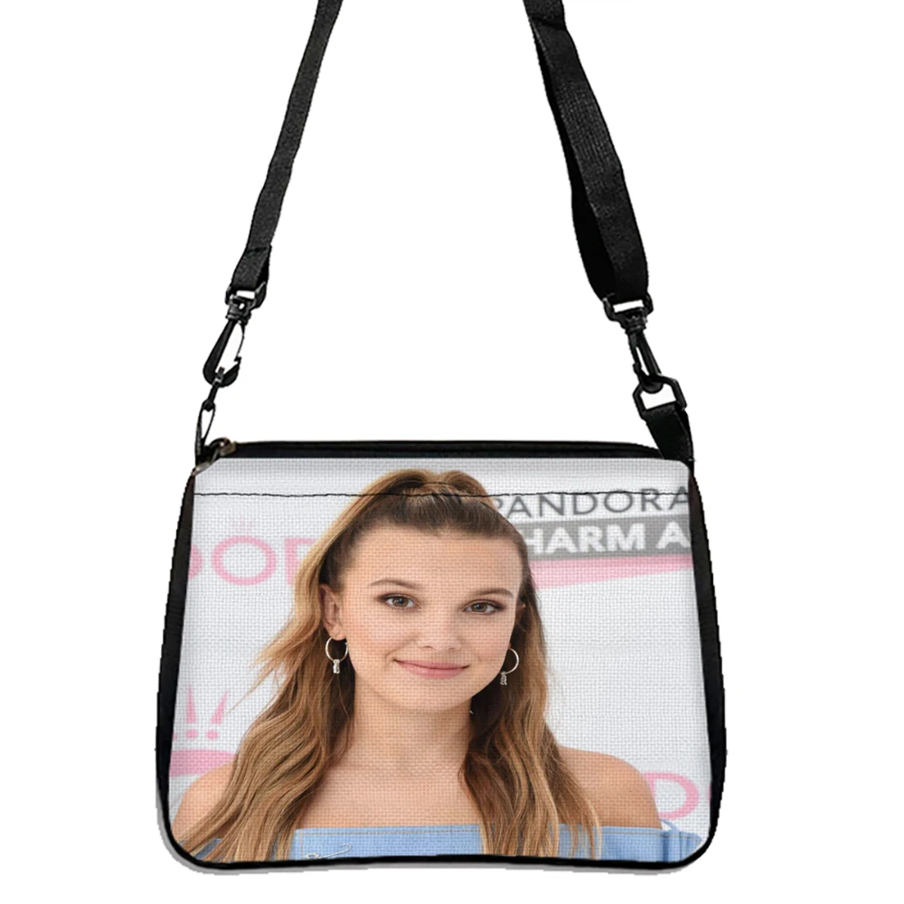 Millie Bobby Brown Pattern Shoulder Bag, All Match Multifunctional Handbag For Everyday Use 5.23