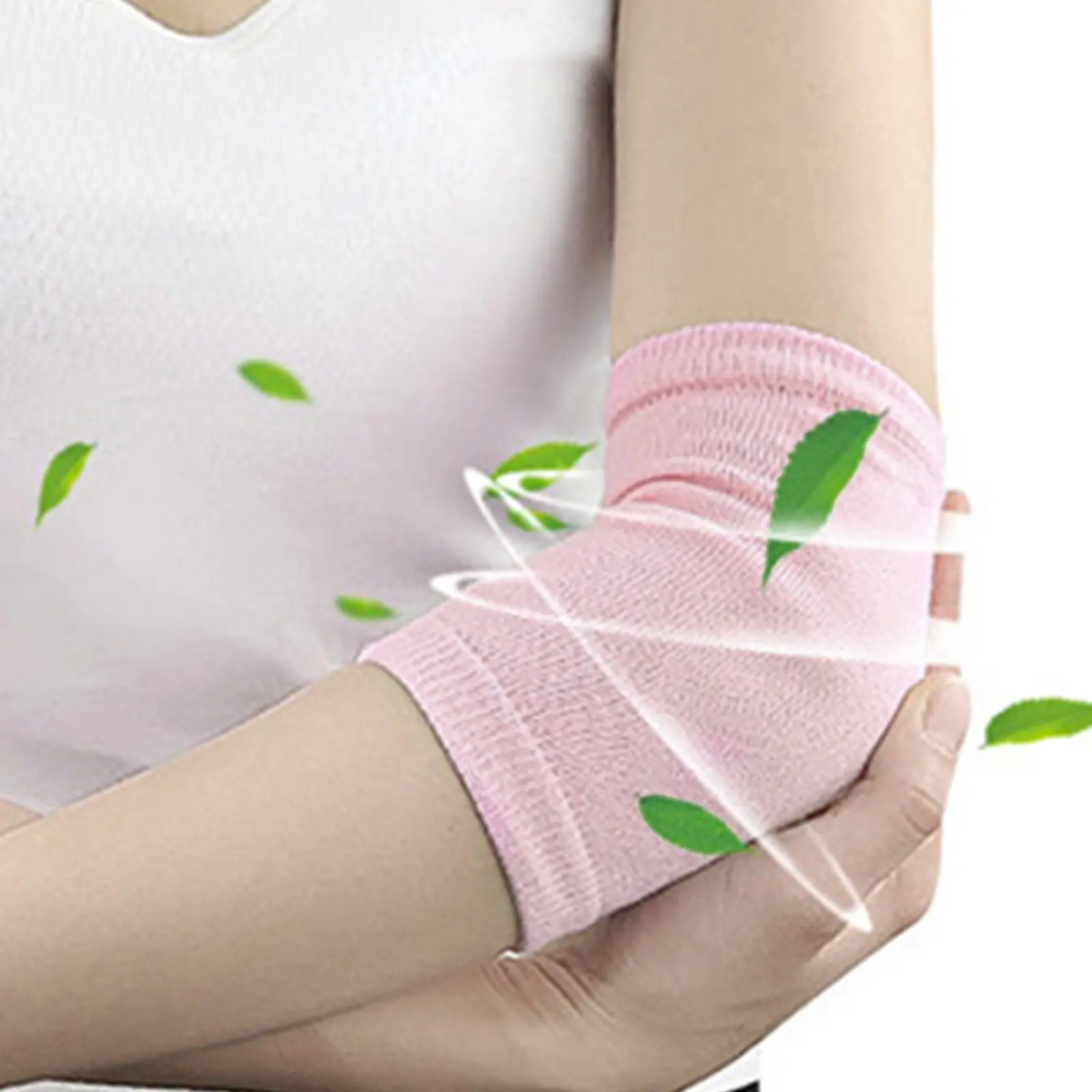 1Pair Moisturizing Elbow Covers with Built-in Hydrating Gel for Cracked Dry Rough Skin Elastic Breathable Reusable Spa Care