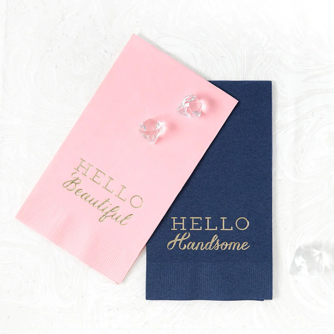 Hello Handsome Guest Towels - Hand Towel, Dinner Napkin, Custom Napkin, Hostess gift, Bridal Shower, Baby Shower Personalizable