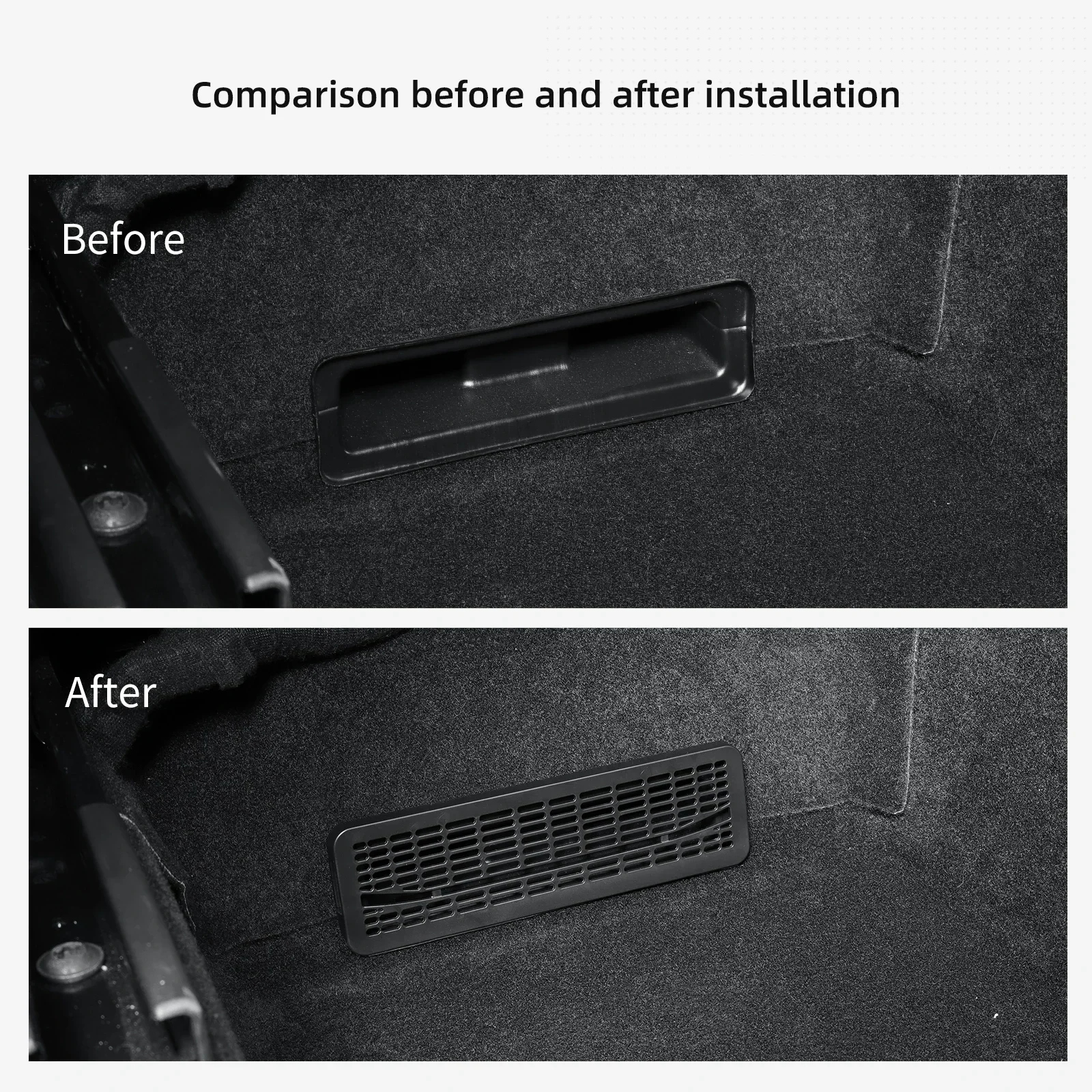 2 قطعة غطاء منفذ هواء السيارة تحت مقعد تنفيس غطاء للحماية ل تسلا نموذج Y Juniper 2025 مكافحة انسداد مصبغة حامي #4