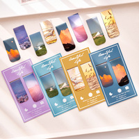 School Landscape Magnetic Bookmark Student Gift Magnet Reading Stationery Bookmark Cute Double-sided Magnetic Book Page Holder