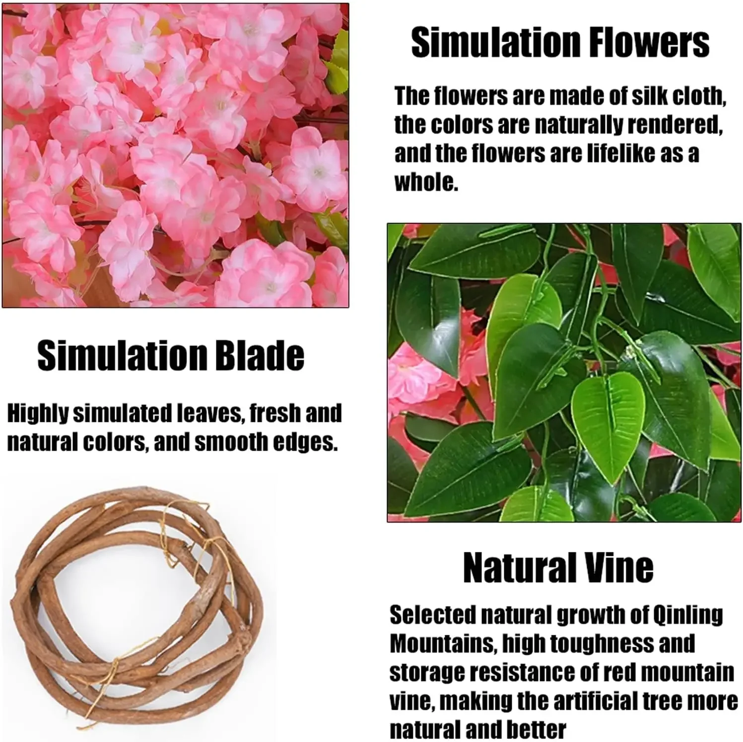 Artificial Cherry Blossom Tree cherry blossom branch silk Home Room Wedding Party DIY  Decor