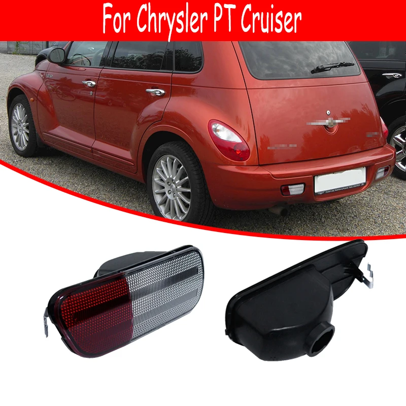 2PCS Rear Bumper Reflector Backup Reverse Light Cover Housings For 2006-2010 Chrysler PT Cruiser, No Bulb / Socket