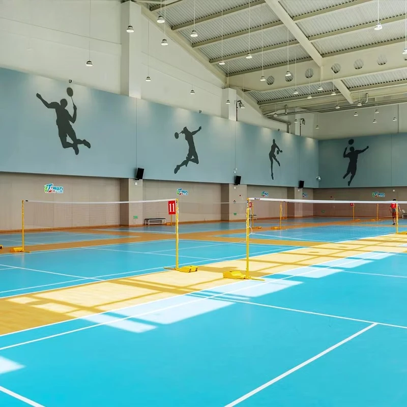 Custom PVC Sports Flooring BWF Badminton Court Mat for Indoor Use Rubber Roll FIBA Certified Also for Basketball Futsal