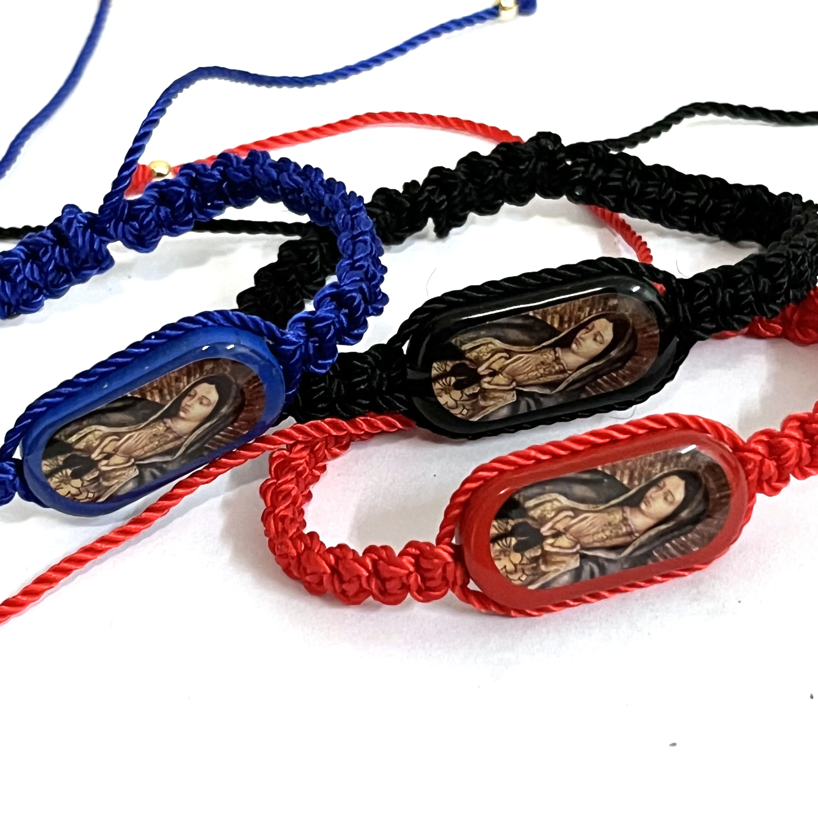 12 Pcs String Bracelet Green Holy Father Bracelets Adjustable Hademade Anklet Prayer Bracelet Gift for Father and Mom