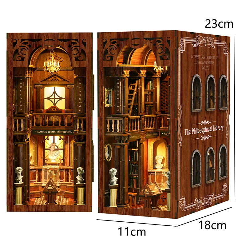 DIY Houten Boekenhoekje Insert Kit Poppenhuizen Bouwspeelgoed Boekensteunen Boekenplank Decor Poppenhuizen Speelgoed Voor Kinderen Kerstcadeaus