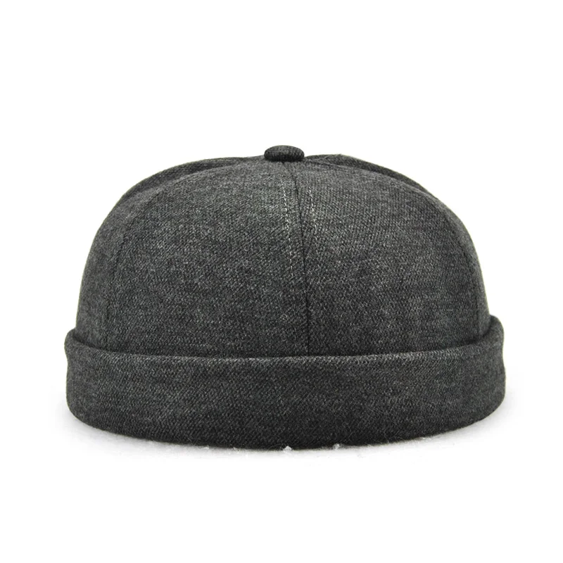 Spring And Summer New Casual Landlord Hat Street Melon Skin Tide Hats Without Brim Retro Hip Hop Cap Men And Women Universal Cap