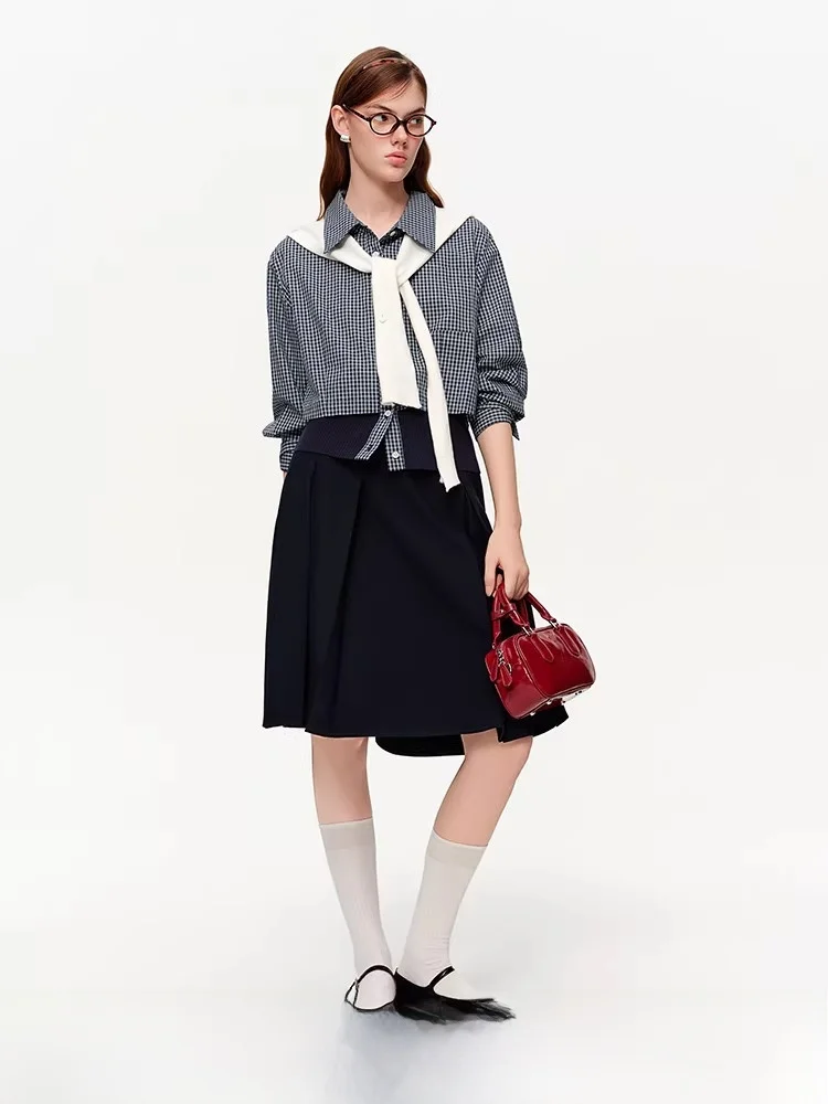 

Triple-Color Striped Long Sve Women's irt Casual Loose Fit Button-Up Cotton Workwear Spring New Sle Ele Office Top