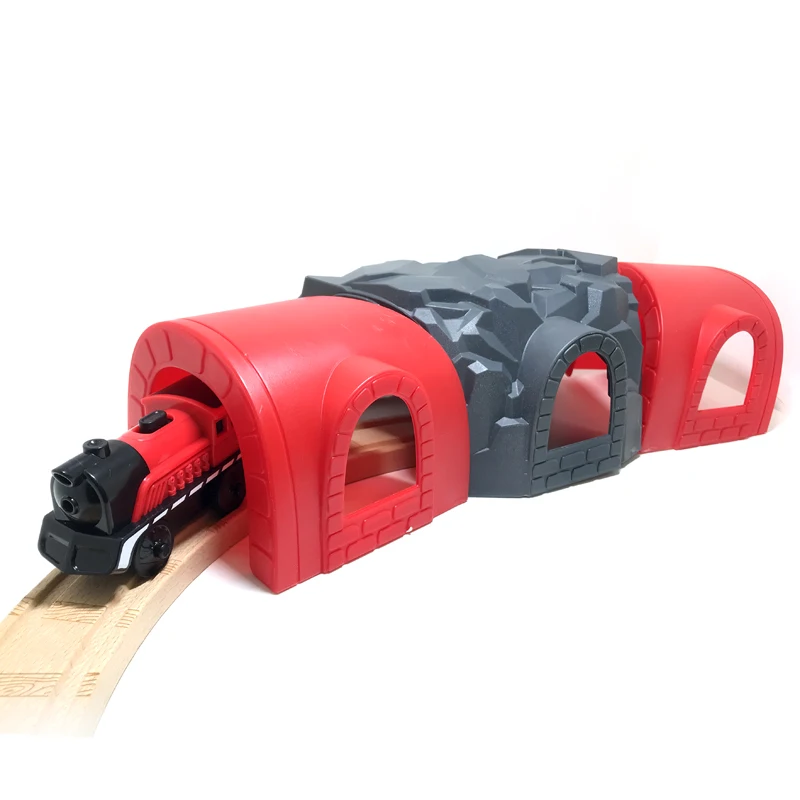 3-delige tunnelhoogt kan worden gebruikt voor rechte rails of gebogen rails, compatibel met speelgoedtreinen, auto's, spooraccessoire S9