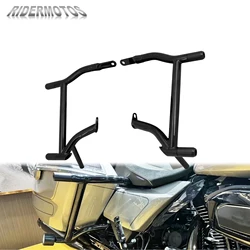 Motorcycle Rear Saddlebag Guard Crash Bars Engine Brackets Black For Harley Road Street Glides FLTRX FLHT Road King FLHR 09-2023