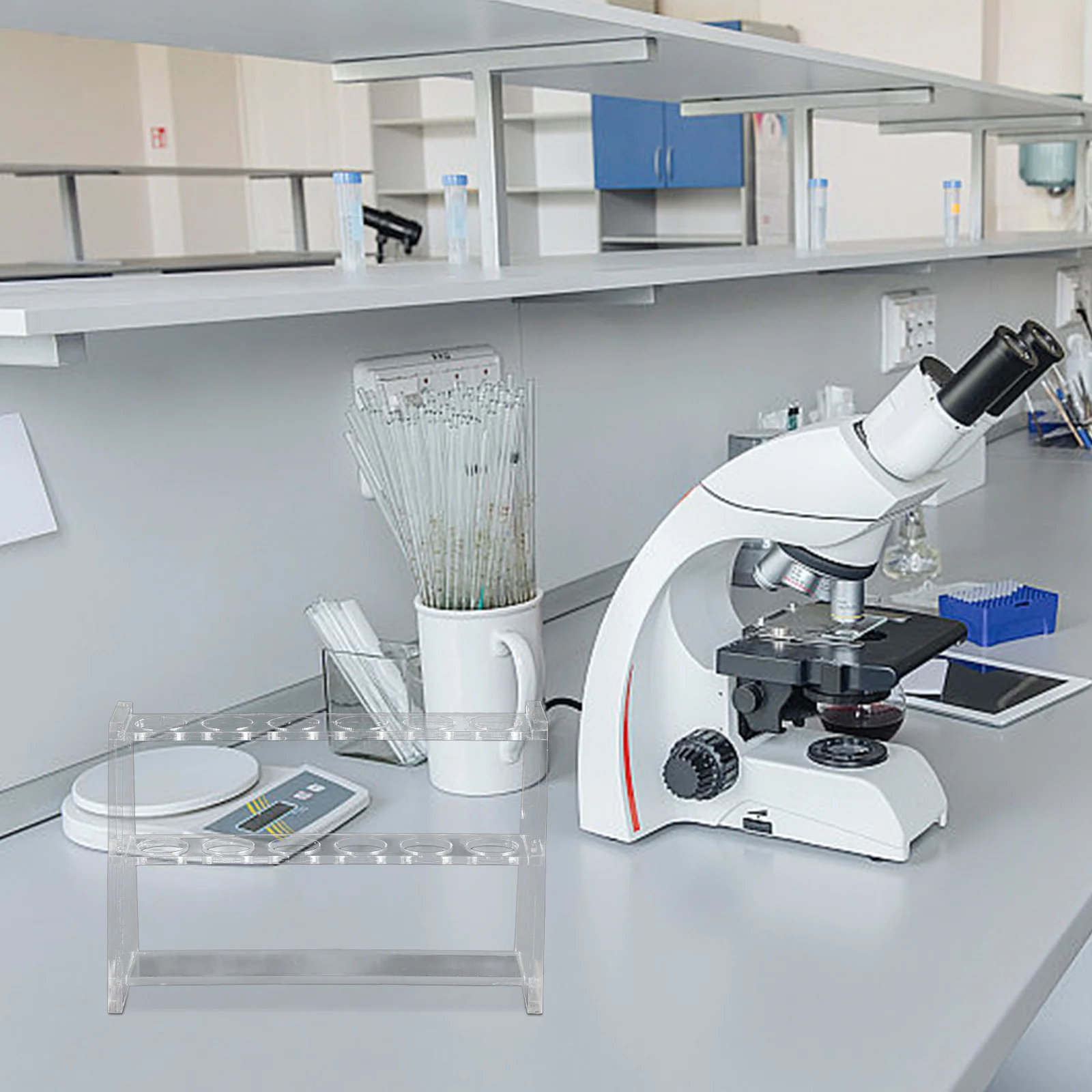 

Test Tube Rack Transparent Durable Acrylic Double Layer Stable Structure Sampling Tube Holder Laboratory Test Tubes Display