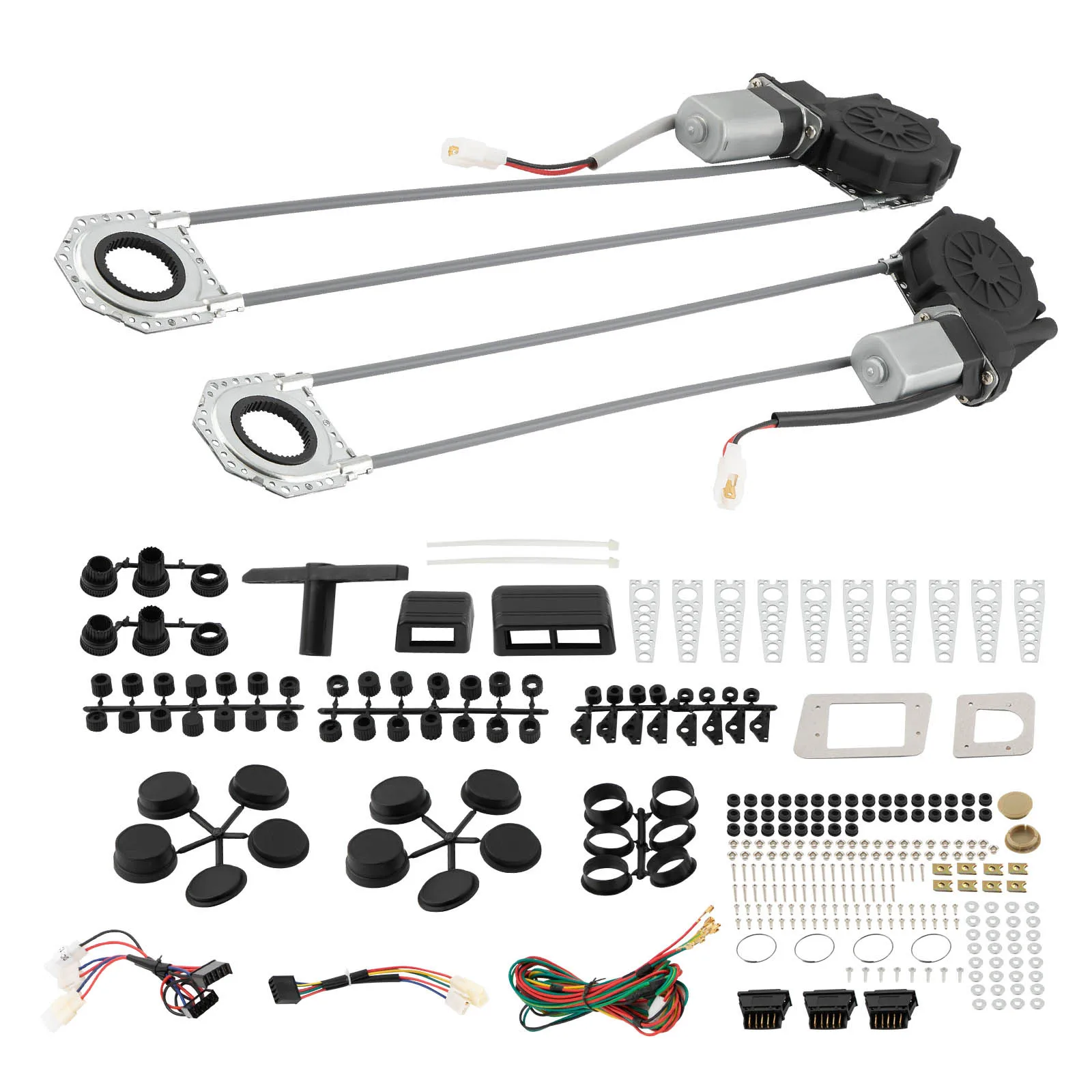 Front Electric Power Window Conversion Universal Regulator Kit 2 Door Vehicles