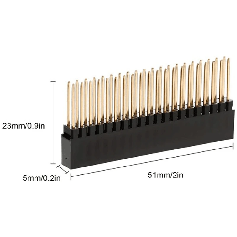 Cabezal de apilamiento N88R de 2 x 20 (40 pines) para cabezal extra alto Raspberry Pi A+/B+/Pi 2/Pi 3 (paquete de 4)