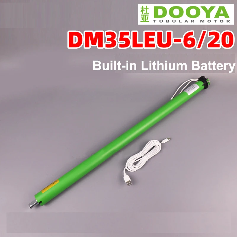 2026 New Original Dooya Tubular Motor Built-in 5V Battery DM35LEU-6/20 for 50mm Tube Maximum Load 12KG Motorized Roller Blinds
