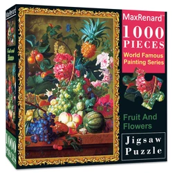 MaxRenard Jigsaw Puzzle 1000 pezzi per adulti opera d'arte frutta e fiori carta ecologica giocattolo regalo di natale