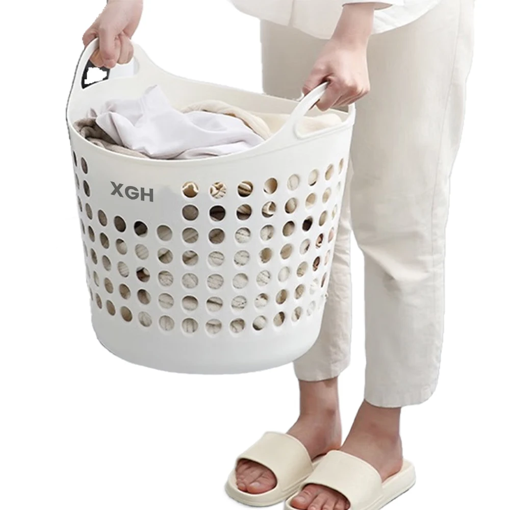 

XGH Laundry baskets, Laundry Baskets with Handle, Easy Carry Plastic Laundry Baskets