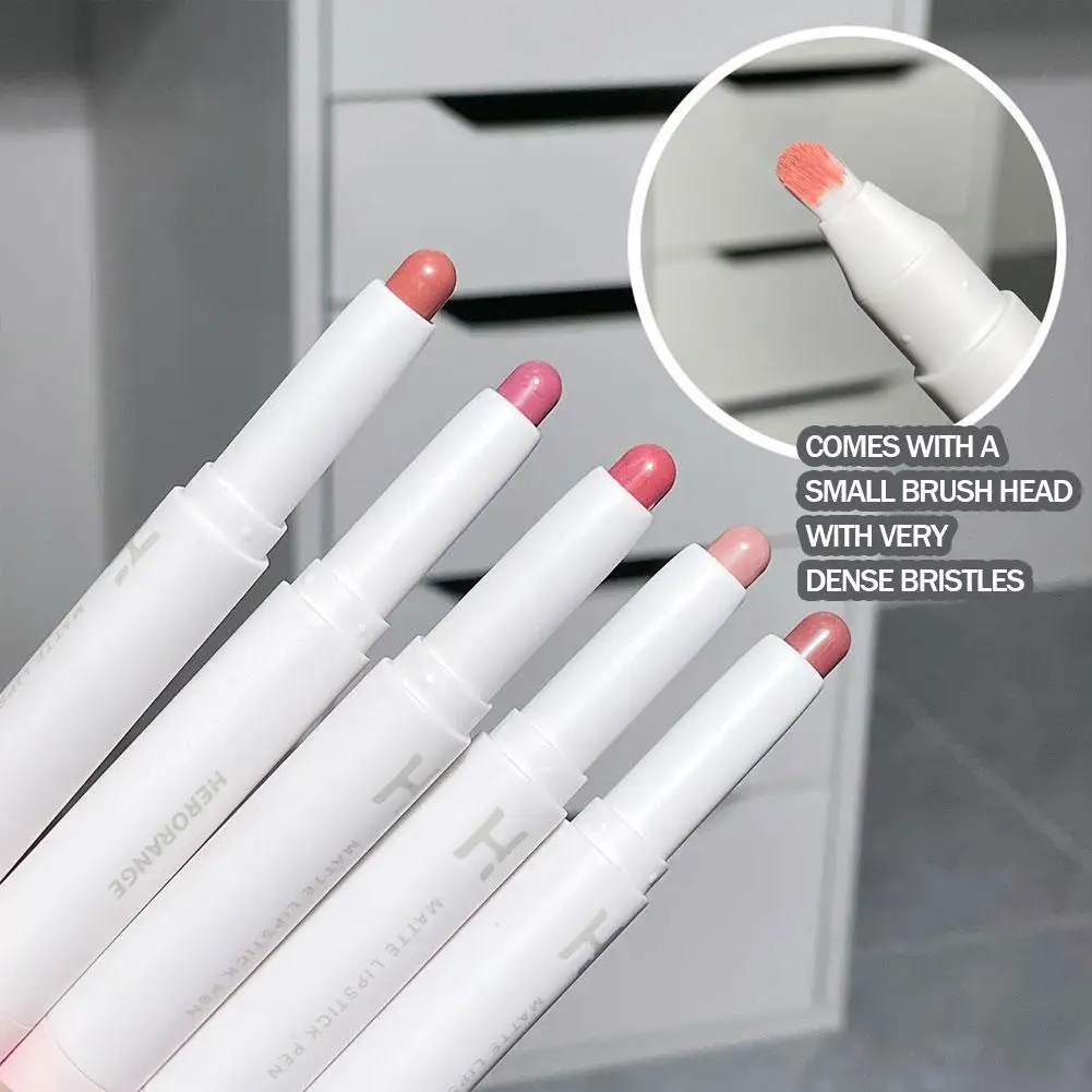 Waterproof Smooth Lipstick Pen Matte Red Brown Contouring Lip Headed Nude Lips Liner Lips Lip Makeup Shape Liner Double N1T8