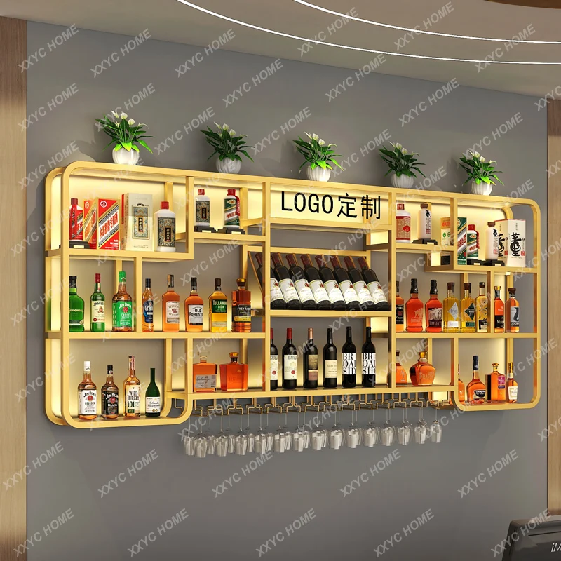 

Настенная винная полка S1saa для бара, прилегающая к стене, для ресторана, креативный дизайн