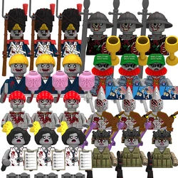New Horror All Saints' Day Zombie Army Minifigure Gun Spear Guitar Owl Model Building Blocks Kids Toys Gifts For Boys Girls 2024