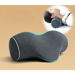 Cervical Spine Pillow Antiarch Traction Pillow PU Memory Cotton Pillow Core Pure Cotton Cover Portable Cervical Spine Pillow