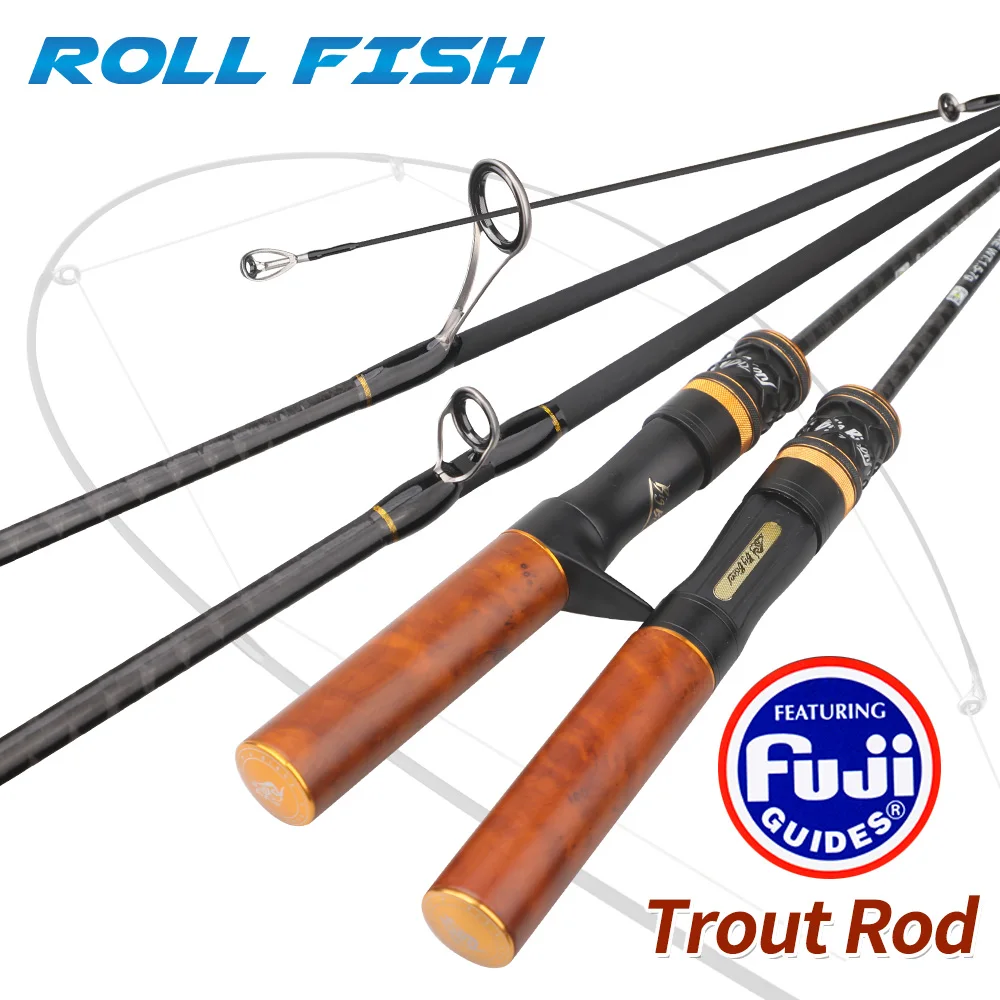 

Удилище ROLLFISH 1.68/1.8м ультралегкое для ловли форели, карбоновое, спиннинговое/кастинговое, с кольцами Fuji, цельными вершинками и рукояткой из массива дерева, быстрый строй UL